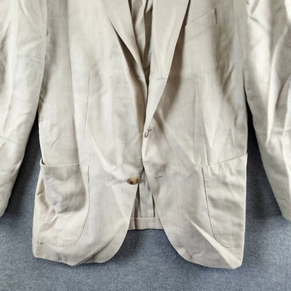 BOGLIOLI Milano Wool Silk Blend K. Jacket Blazer Men's Beige Button Closure